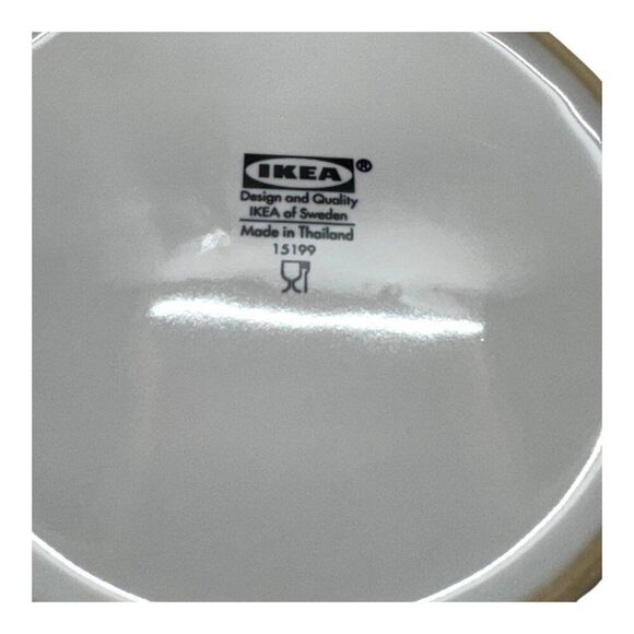 Set Of 6 Ikea Salad Plates With Floral Design Turquoise & Red Porcelain 8.5" - Picture 3 of 6